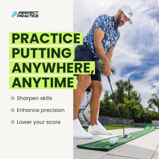 Perfect Practice Putting Mat Review: a solid home putting lane that’s more “indoor carpet” than real green