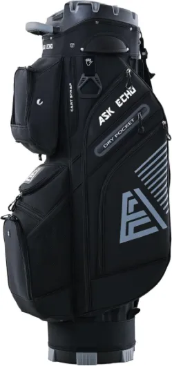 ASK ECHO 2024 T-Lock Golf Cart Bag with 14 Way Organizer Divider Top, Premium Cart Bag with Handles and Rain Cover, for Men Black
