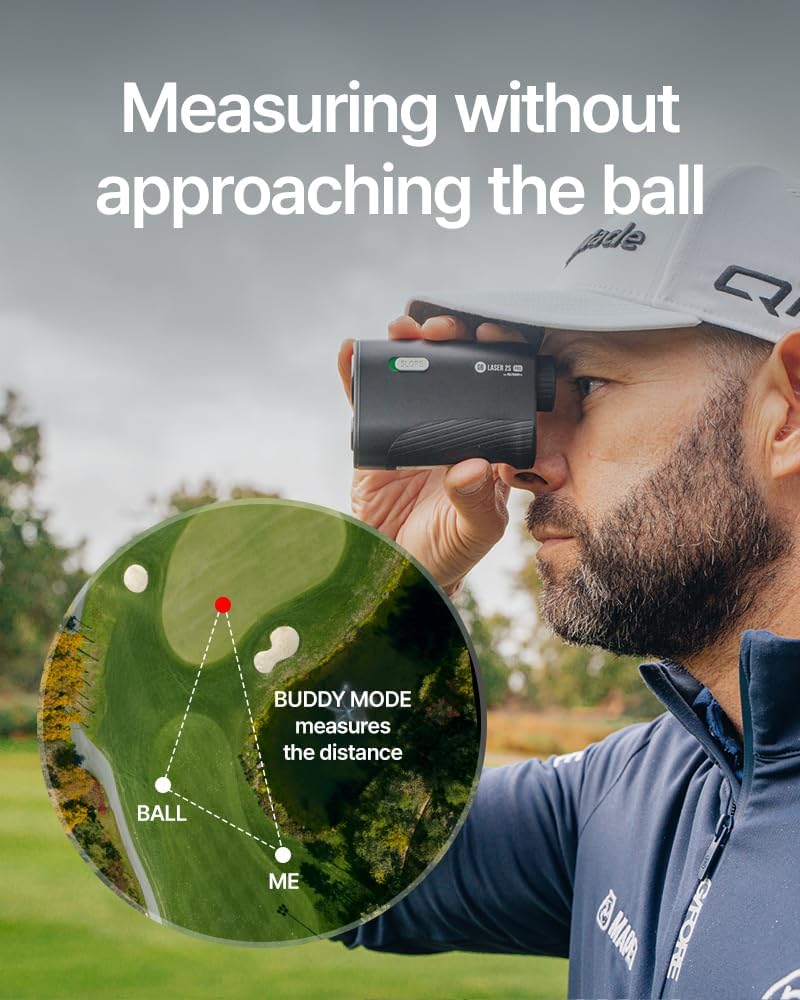 GB LASER 2S Pro Golf Range Finder with Slope, Range 2-1093 Yards, Pin Finder Vibration, Buddy Mode, Scan & Triangulation, Accurate Range Finder Golf for Precision, 161g Lightweight