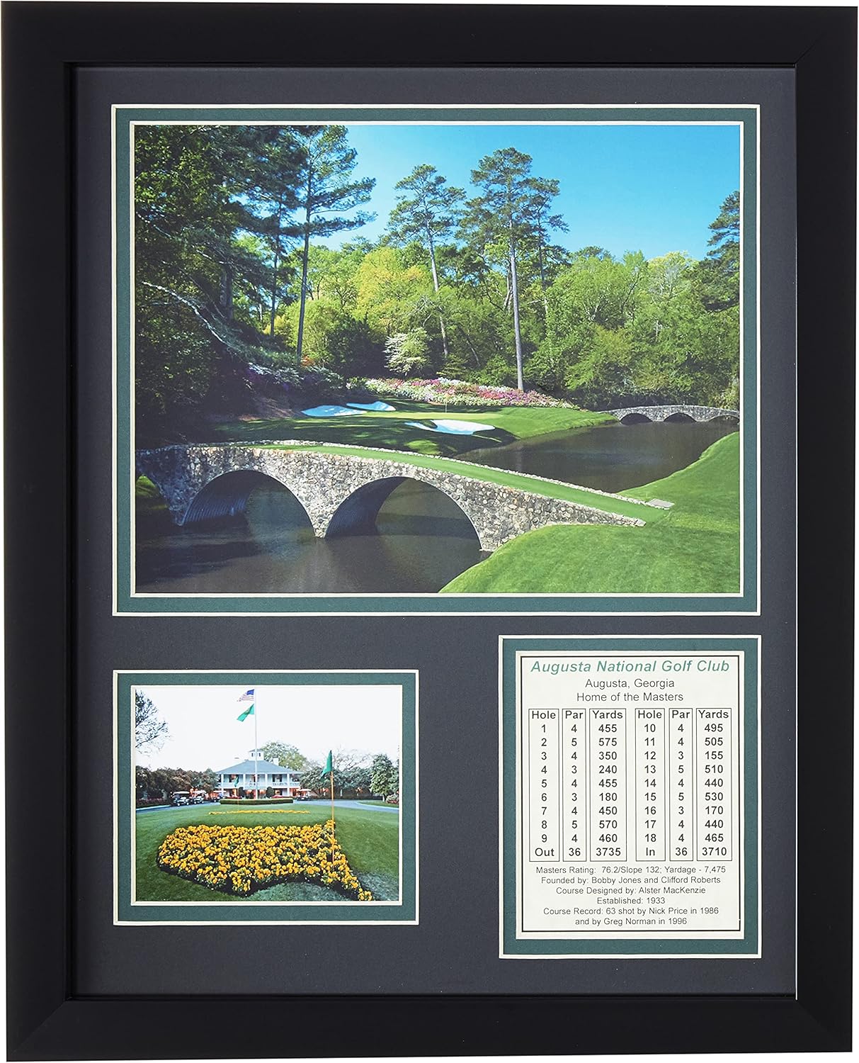 Augusta National Golf Course - 12th Hole - 12" x 15" Framed Photo Collage