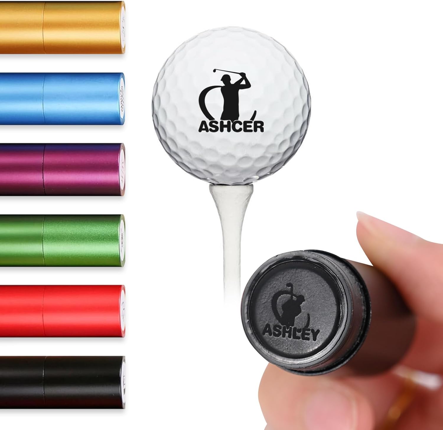 Custom Golf Ball Stamp, Personalized Golf Ball Stamp Markers with Ink, Create Your Unique Mark on Golf Balls, Waterproof Golf Ball Stamper Marking, Golf Gift Golf Accessories for Men Father