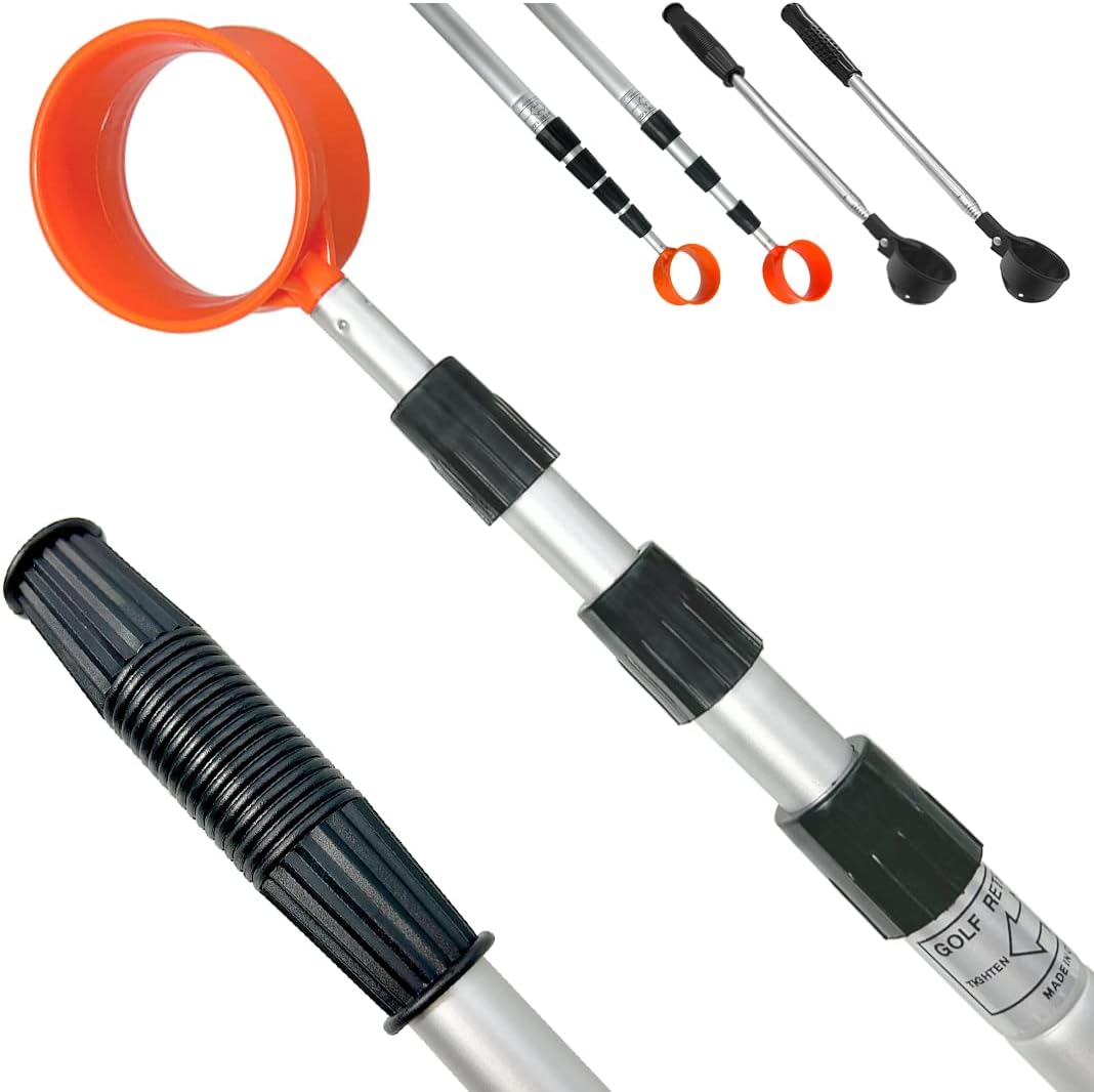 Golf Ball Retriever Telescopic,Golf Ball Water Retriever,Max 12/15 Ft Lightweight Aluminum Alloy Golf Ball Grabber,Not Easy to Break and No Corrosion Golf Ball Retriever for Water and Bushes