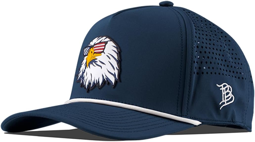 Party Eagle PVC Curved 5 Panel Rope Hat, Fits 7-7 7/8, Adjustable Snapback - Lightweight, Comfort Stretch