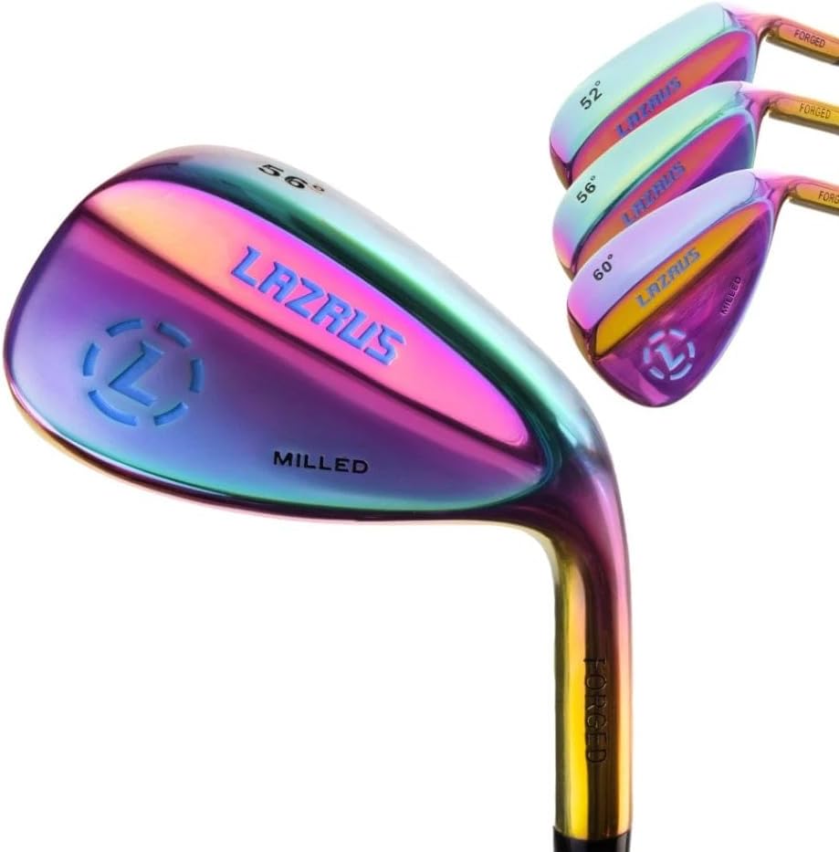 LAZRUS Premium Forged Golf Wedge Set for Men - 52, 56, 60 Degree Wedges + Milled Face for More Spin - Great Golf Gift