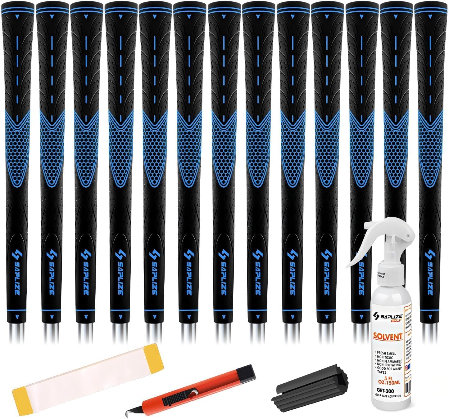 Golf Grips Set of 13, Bundle with Tape or Full Regripping Kit, Jumbo / Mid / Standard / Undersize, Women / Men Anti-slip Rubber Golf Club Grips, CC01 Series