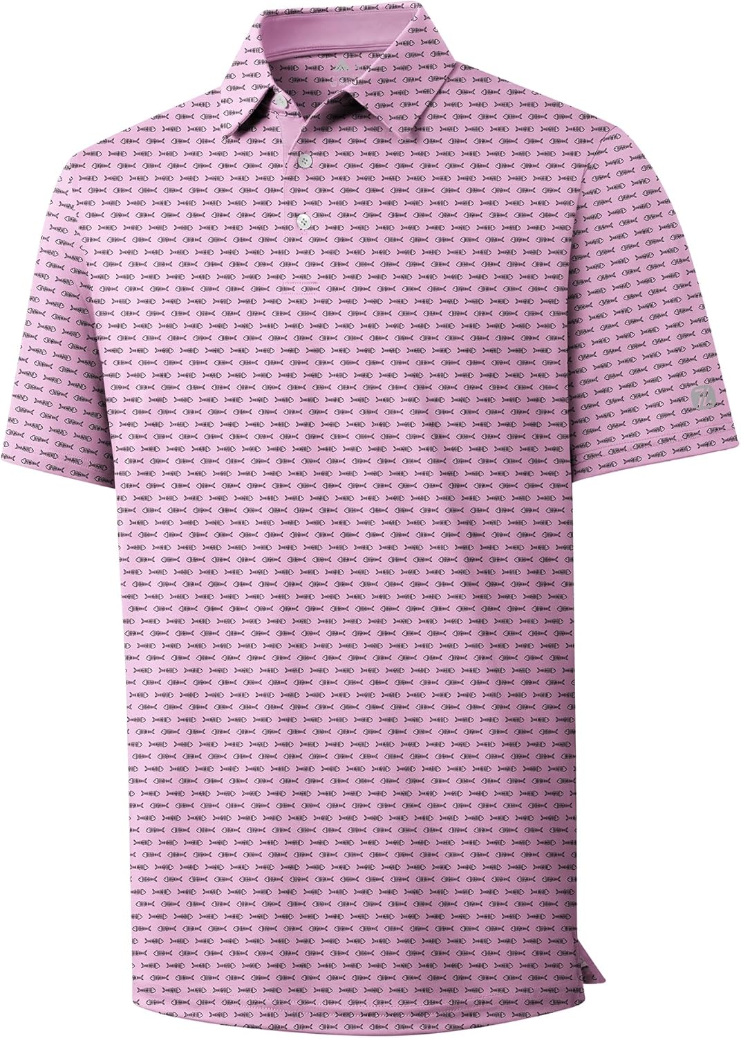 Mens Golf Shirts Short Sleeve Print Patterns Performance Moisture Wicking Polo Shirt