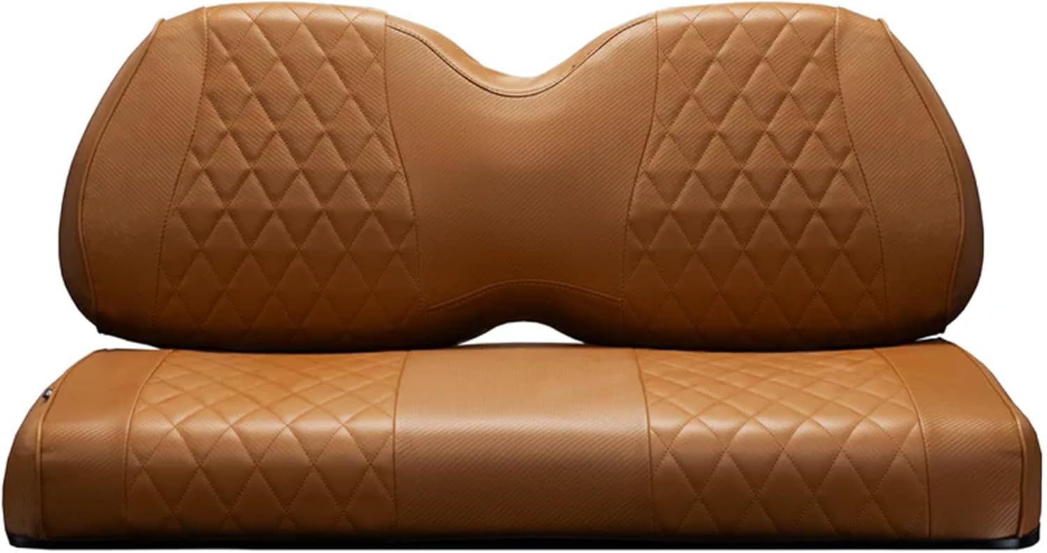 A-2-Z EZ ON Golf Cart Seat Cover, Durable and Easy to Install with Straps, Designed in America with Marine-Grade Material, Fits Club Car Precedent, Yamaha (Brown)