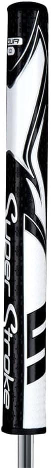 SuperStroke Zenergy Tour 1.0 Golf Putter Grip with No Taper Enhanced SPYNE Technology, New Multi-Zone Texturing, Black/White