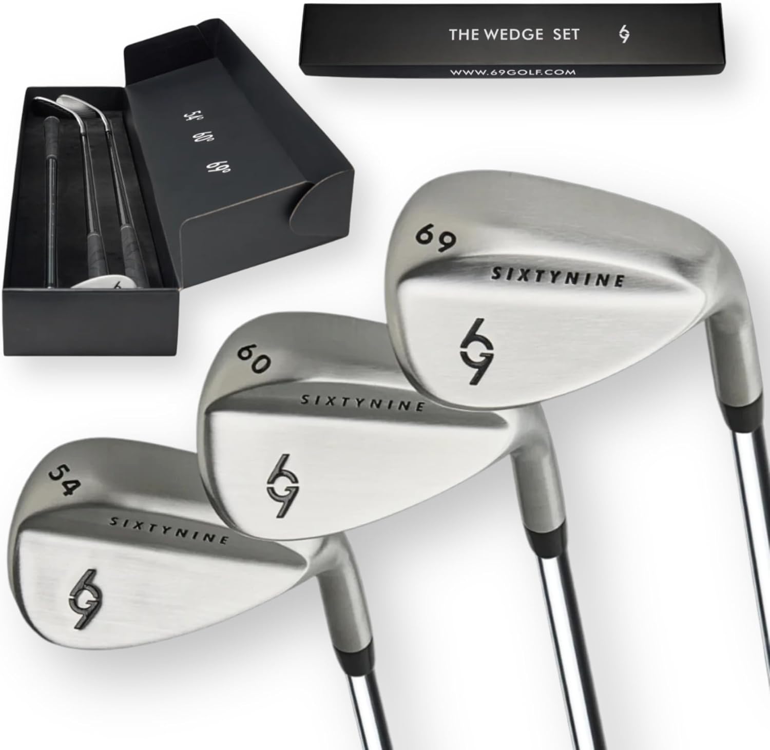 Golf Wedge Set for Men & Women (54/60/69 Set) by 69 Degree Golf - Lob, Sand & Pitching Wedges - Length 35" Steel Shaft