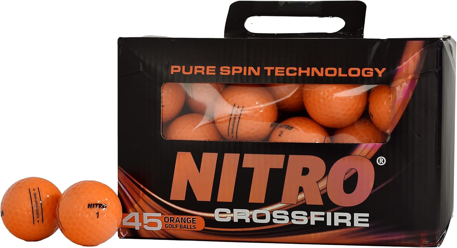Nitro Crossfire 45 Golf Balls, 45- Pack - Orange