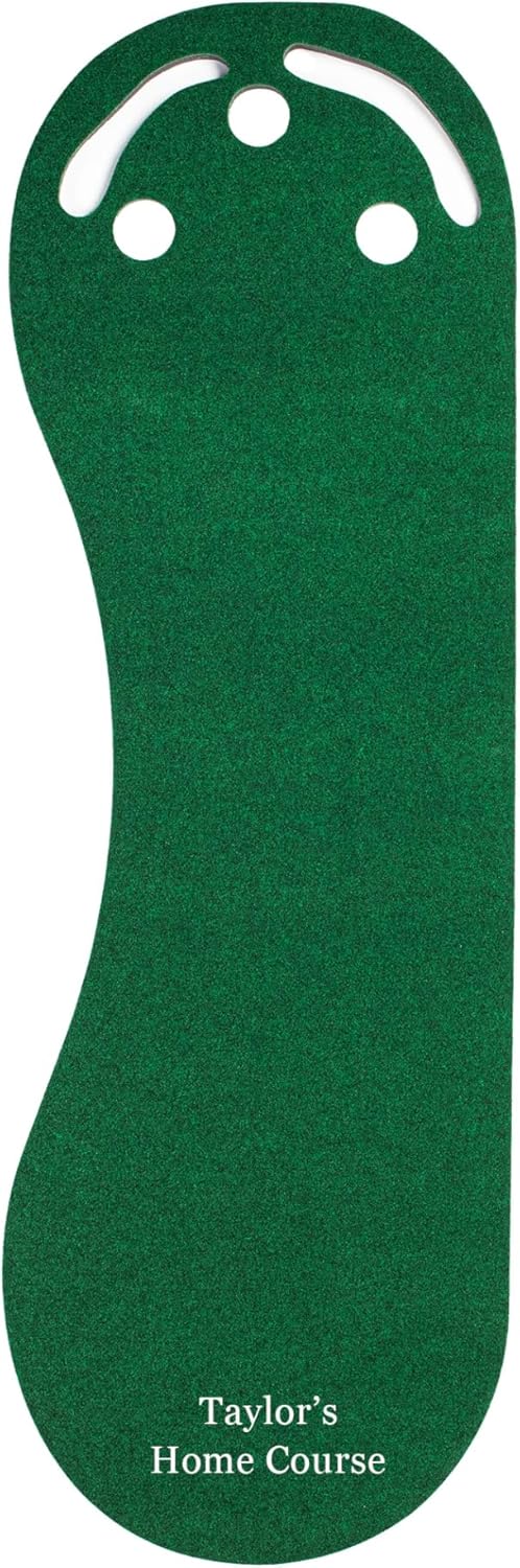 Custom Personalized - PUTT-A-BOUT PG309 Golf Putting Mat (3' x 9'), Green, Text Personalization