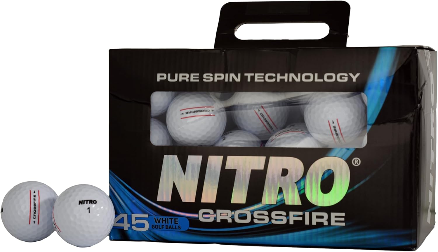 Nitro Golf Crossfire 45 Ball Pack Golf Balls, White