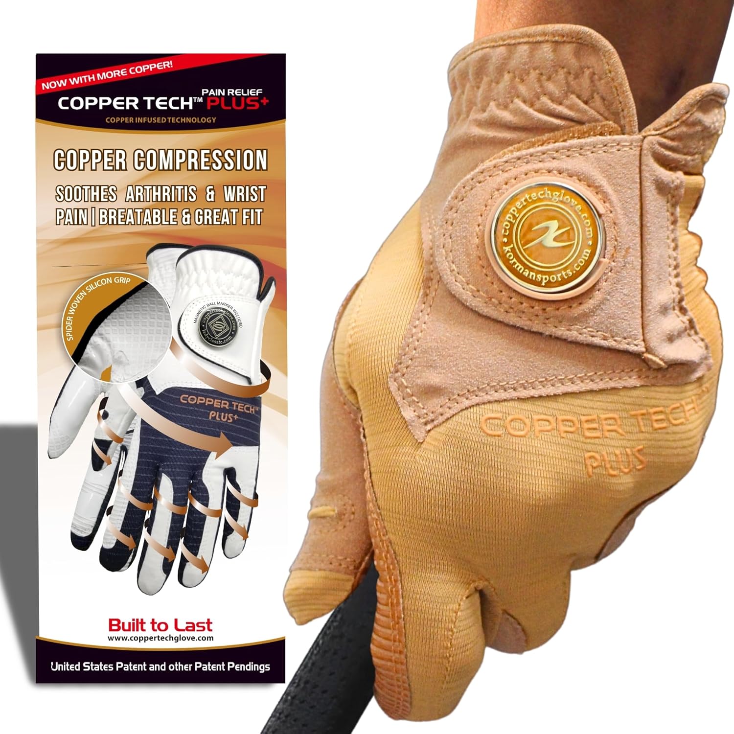 Men’s Golf Gloves - Joint Support for Golfers with Copper Compression - 100% AAA Synthetic Leather - Built for Comfort & Joint-Friendly - Golf Gloves Men Both Handed Golfers (2nd Gen)