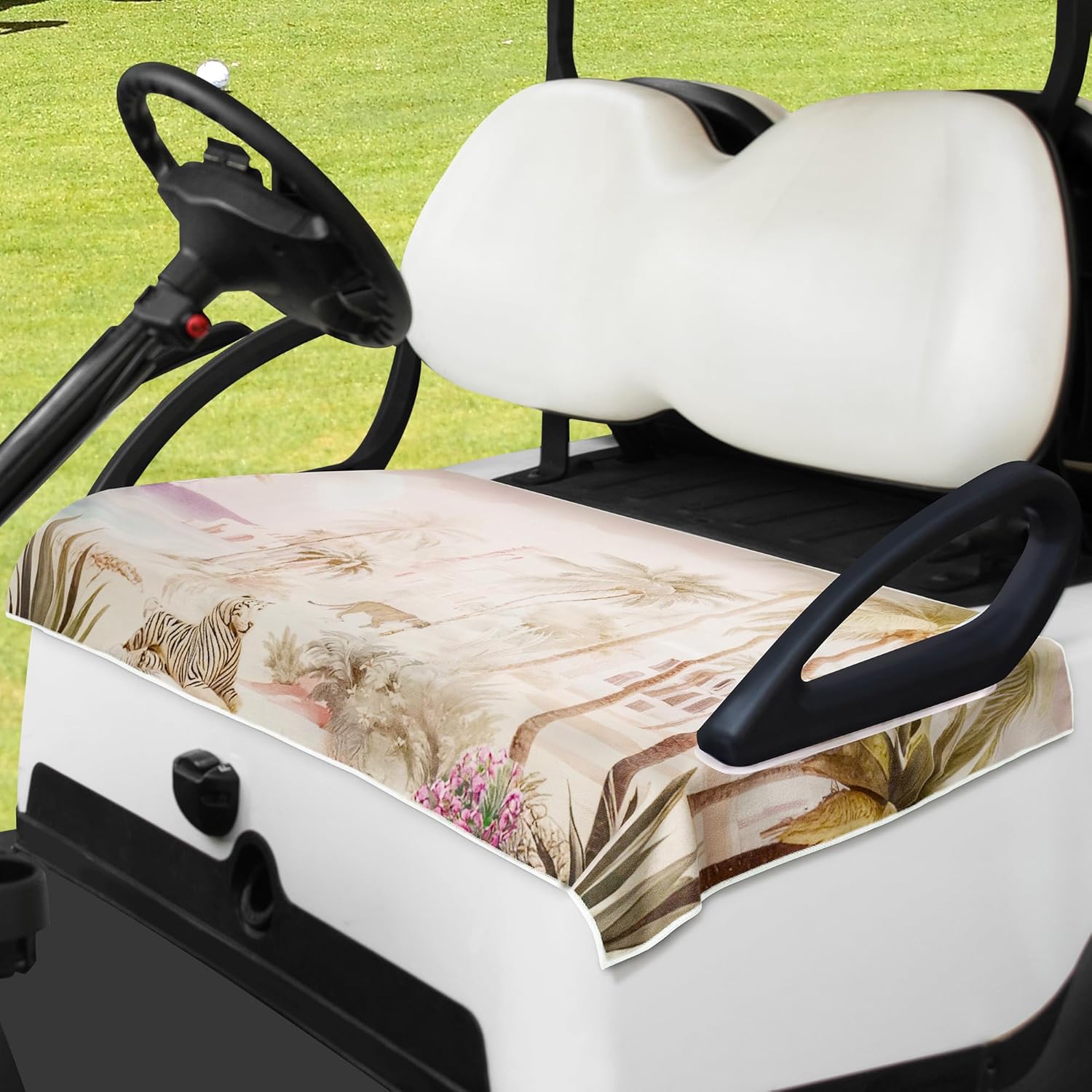 Golf Cart Seat Cover, 100% Microfiber Golf Cart Seat Towel Blanket Covers,Fits for EZGO, Yamaha, Club Car, and More 2-Seat Golf Carts - 51'' x 31'',Pink
