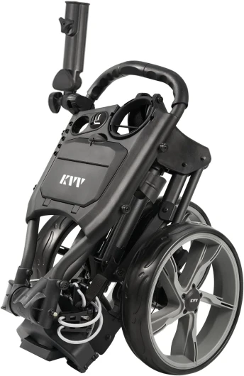 3 Wheel Golf Push Cart Ultra Lightweight Smallest Folding Size, New-Version Scorecard Holder Charcoal