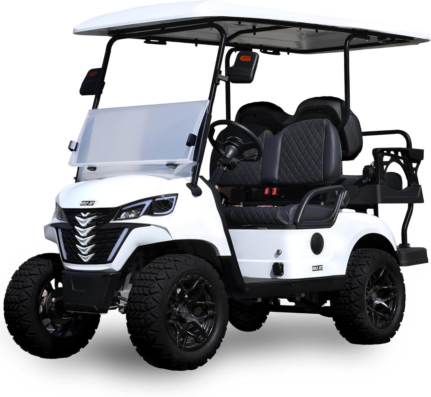 Electric Golf Cart, 5000W Motor, 48V Battery, 4-Seater, Front Suspension, Hydraulic Disc Brakes,UTV Heavy Duty Golf Cart,4 Passenger Electric Cart for Adults,12-Month Warranty