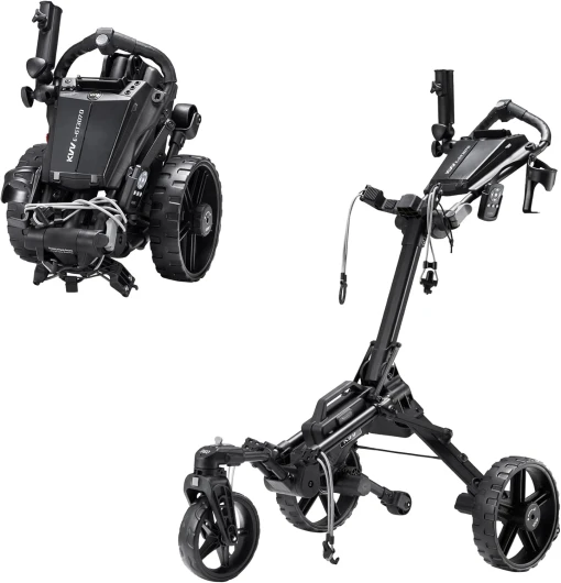 Electric Golf Push Cart with Remote Control, Super Compact and Lightweight Electric Golf Cart,Smallest Folding Size Electric Golf Cart, Suitable for All Terrains, and （Charcoal）