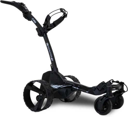 Zip Navigator All Terrain Electric Golf Cart - 36 Hole Battery - Remote Control - (Drink, Umbrella, GPS-Phone) Gloss Black-Matte Black
