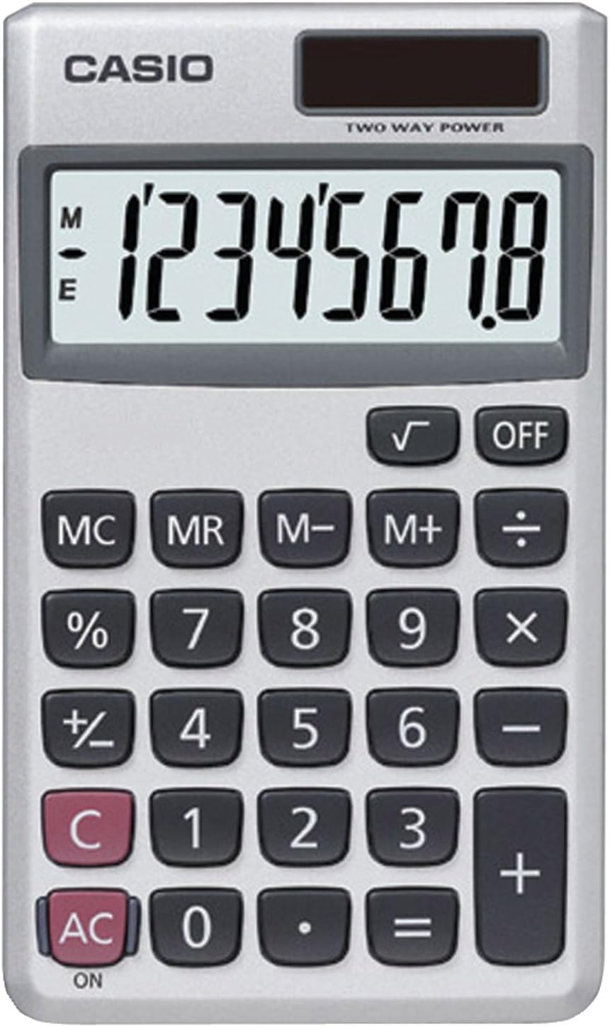 SL-300SV Standard Function Desktop Calculator - General Purpose - Large 8-Digit Display - Pocket Size - Basic Math Functions- Ideal for Home & Office 1 Count (Pack of 1) Calculator