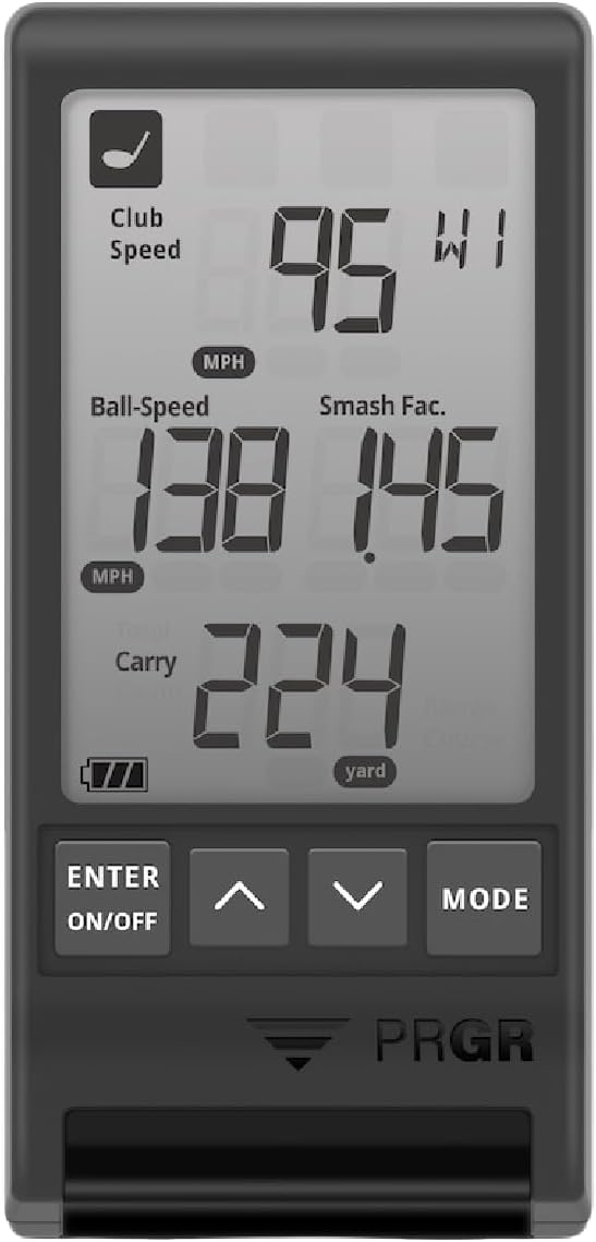 HS 130-A Portable Golf Launch Monitor - Doppler Radar Measures Club & Ball Speed, Smash Factor, Total & Carry Distance - Tracks Swing Speed Training Aids
