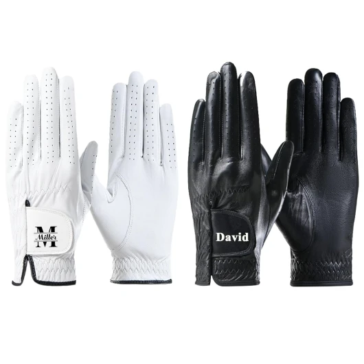 Personalized Golf Gloves, Custom Leather Golf Gloves with Name, Left Hand Glove for the Right Handed Golfer, for Golf Tours and Daily Use, Gifts for Golfer, Dad, Husband, Boyfriend, Golf Coach, Unisex