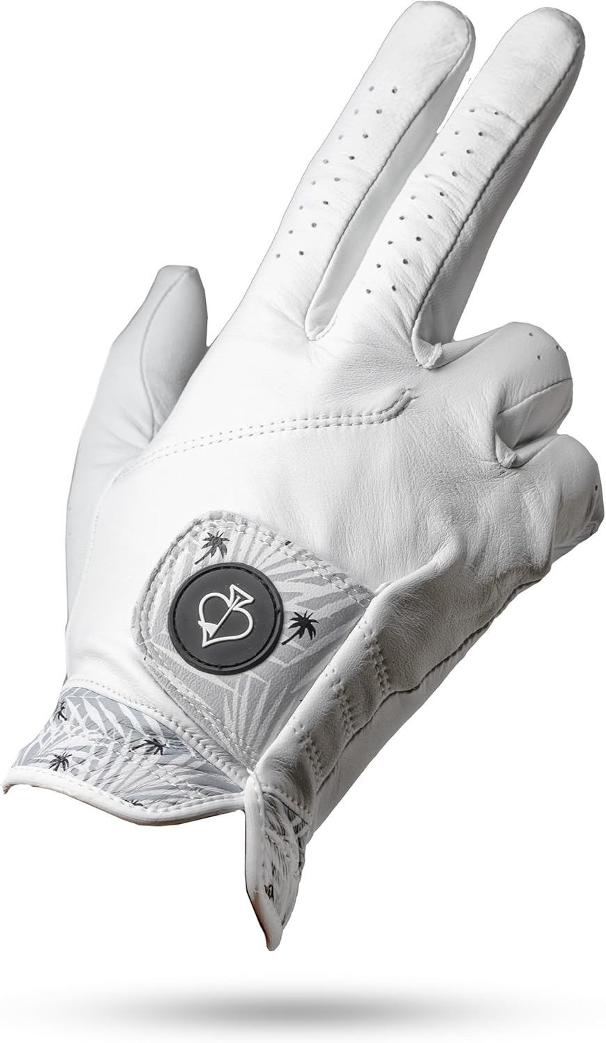 Pins & Aces - Palm Sunday Golf Glove Design - Premium AAA Cabretta Leather, Long-Lasting Durable Tour Glove for Men or Women - Premium Leather Golf Glove Left & Right Hand Medium Right
