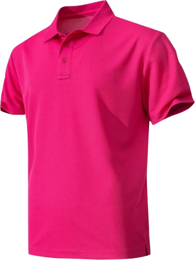 Men's Quick-Dry Active Polo Shirts Short Sleeve Performance for Golf Tennis Daily Casual Collared T-Shirt Red Large