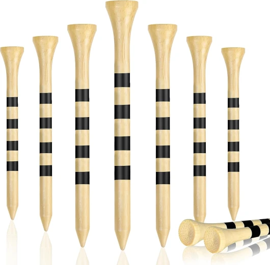 Natrual Wooden Golf Tees 100 Pack (2-3/4" & 3-1/4" Available) Biodegradable Bamboo Golf Tees,More Sturdy and Stable,Natural/White Color 3 1/4 Inch Natural Color