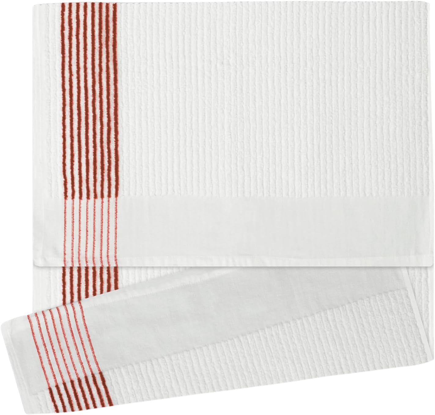 Devant Sports Towels Extra Large Caddy Golf Towel, White/Red Stripes