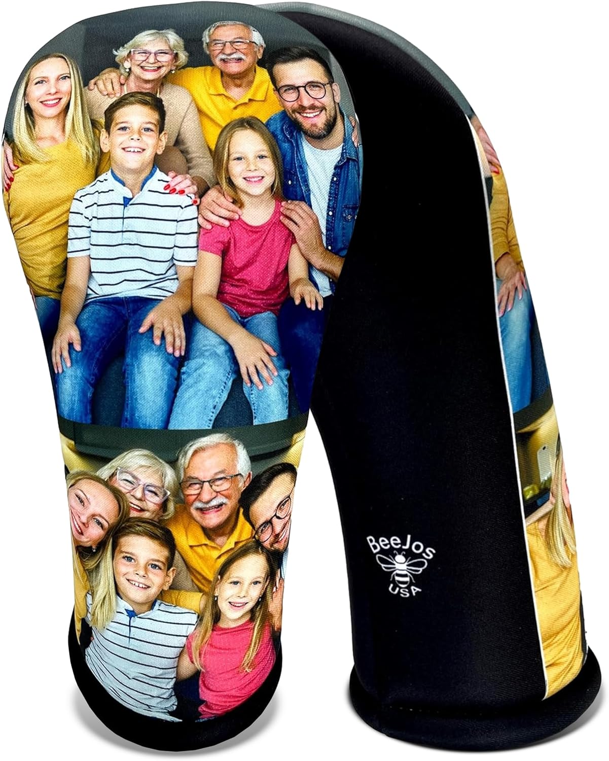 Personalized Photo Collage Golf Club Driver Head Cover – Customizable with Your Pictures for Grandpa, Grandma, Grand Dad Mom Thoughtful USA-Made Gift by BeeJos for Golf-Loving Grandparents