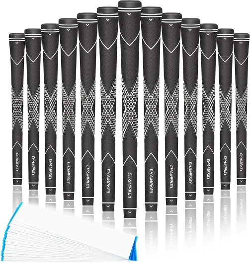 Premium Rubber Golf Grips 13 Pack - High Traction and Feedback Rubber Golf Club Grips - Choose Between 13 Grips with 15 Tapse and 13 Grips with All Kits