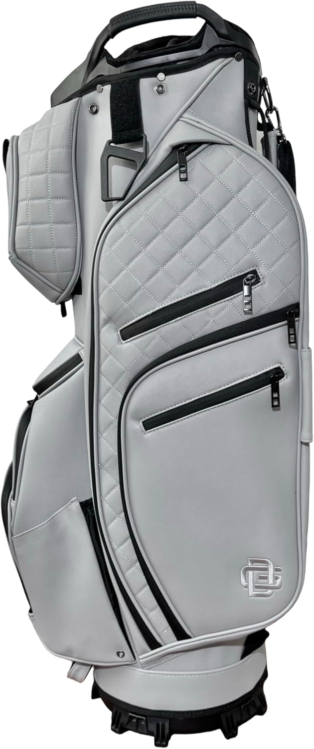 Luxury Golf Cart Bag – 14 Way Divider, 12 Pockets, Lightweight Construction – Premium Golf Bag for Superior Organization, Comfort, and Durability on The Course Gray
