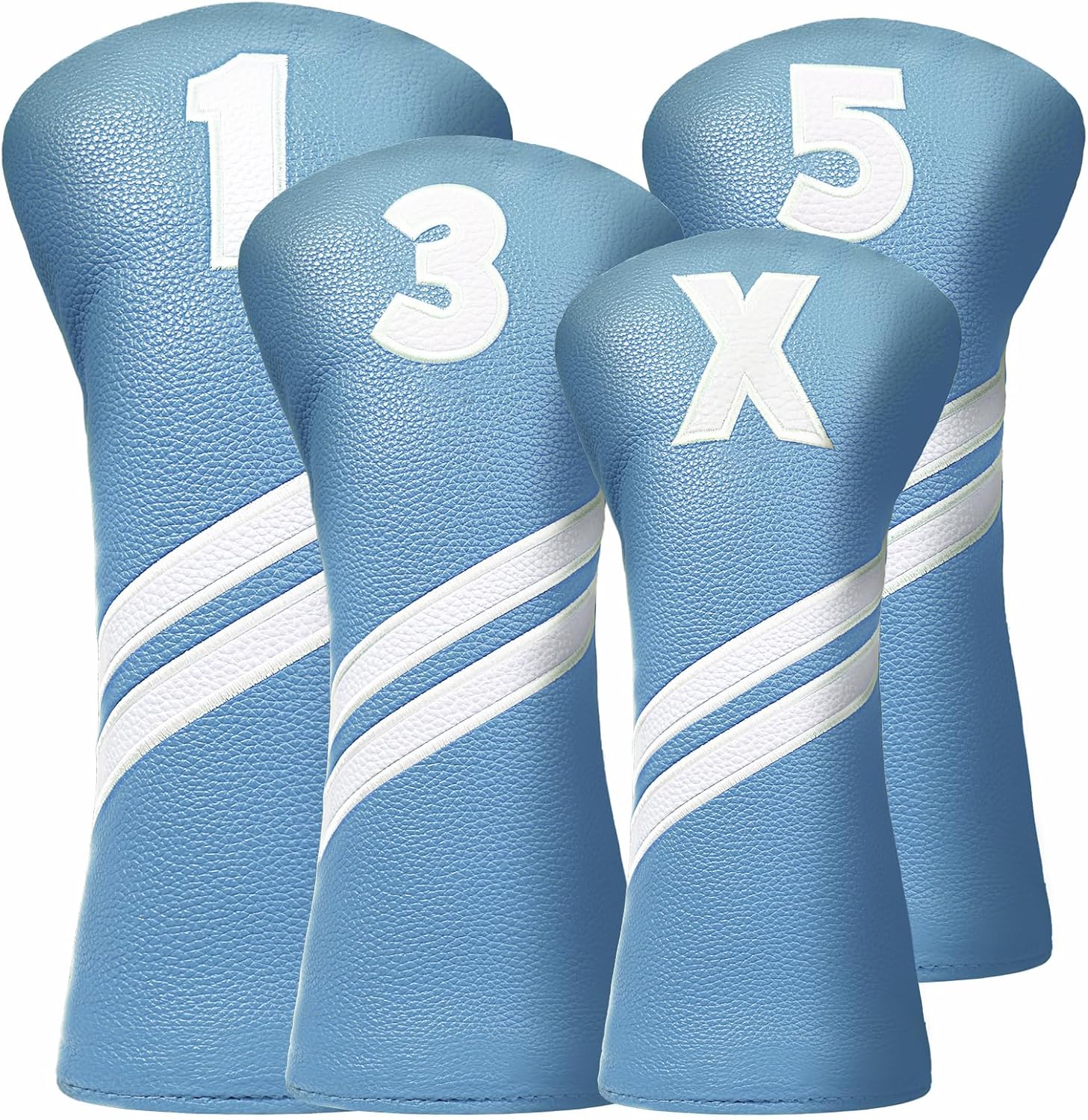 Golf Club Head Covers for Fairway Woods Driver Hybrids, 4pcs Premium PU Leather Women Golf Headcovers Set with No.Tags1 3 5 X.