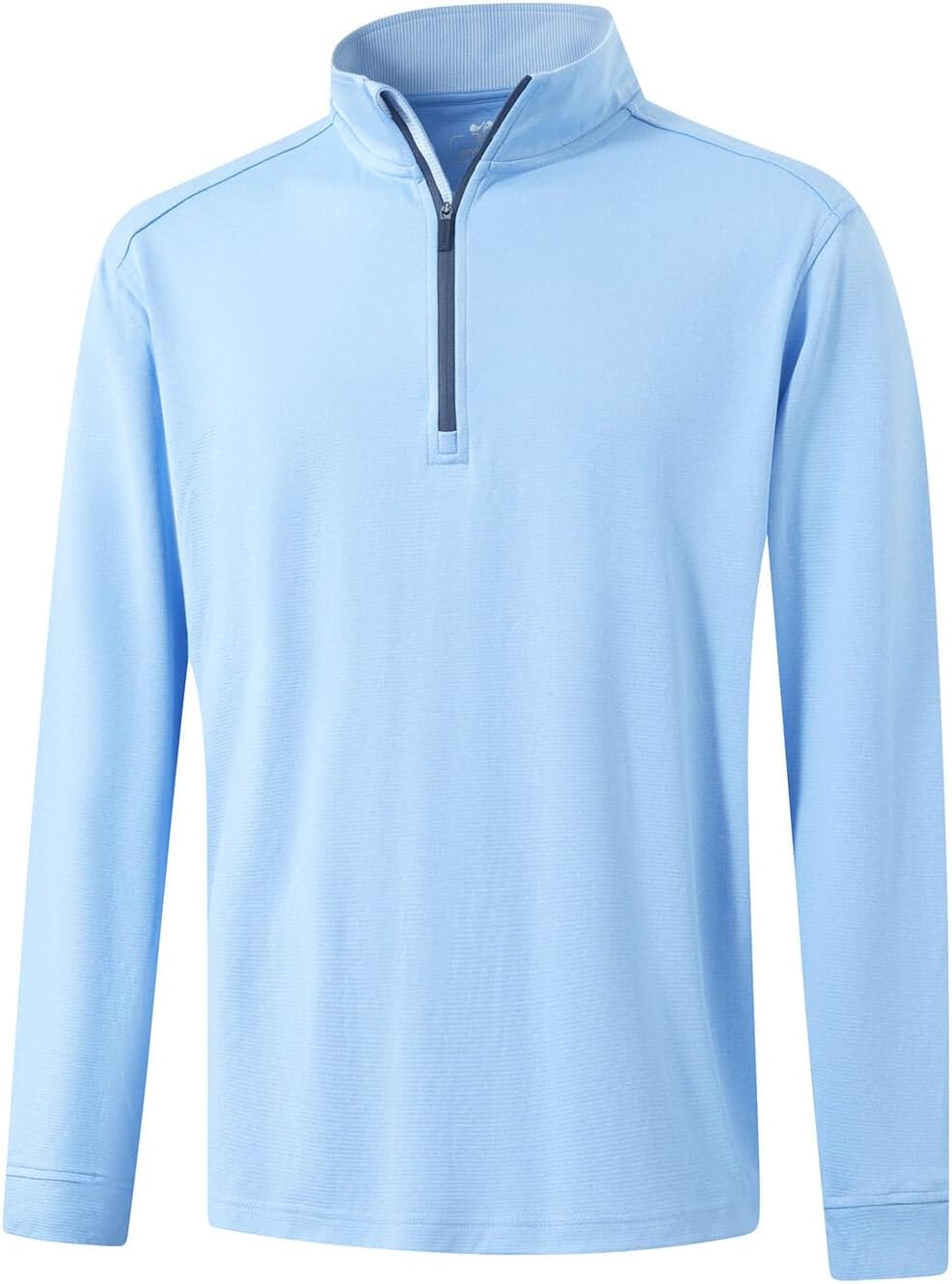 Men's Quarter Zip Golf Pullover Men Mock Neck Sweatshirts Dry Fit Long Sleeve Performance Wicking 1/4 Zip Pullover Medium Light Blue