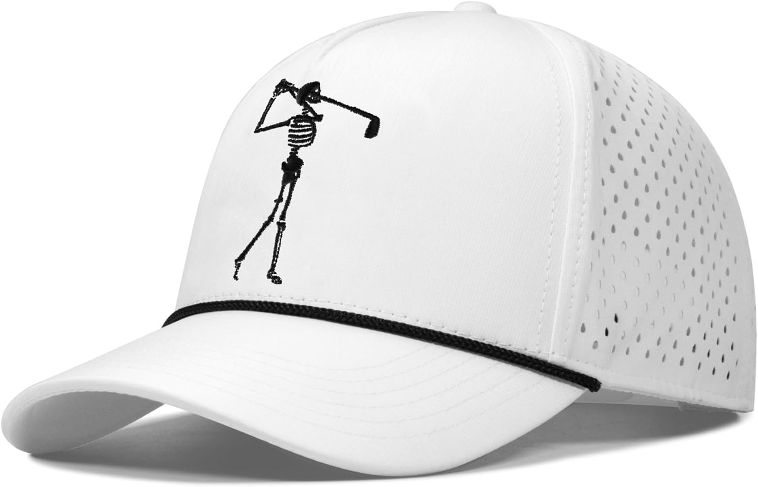Funny Golf Hats for Men Women,Golf Gifts Skull Baseball Cap for Adults Humor One Size 4.white-2