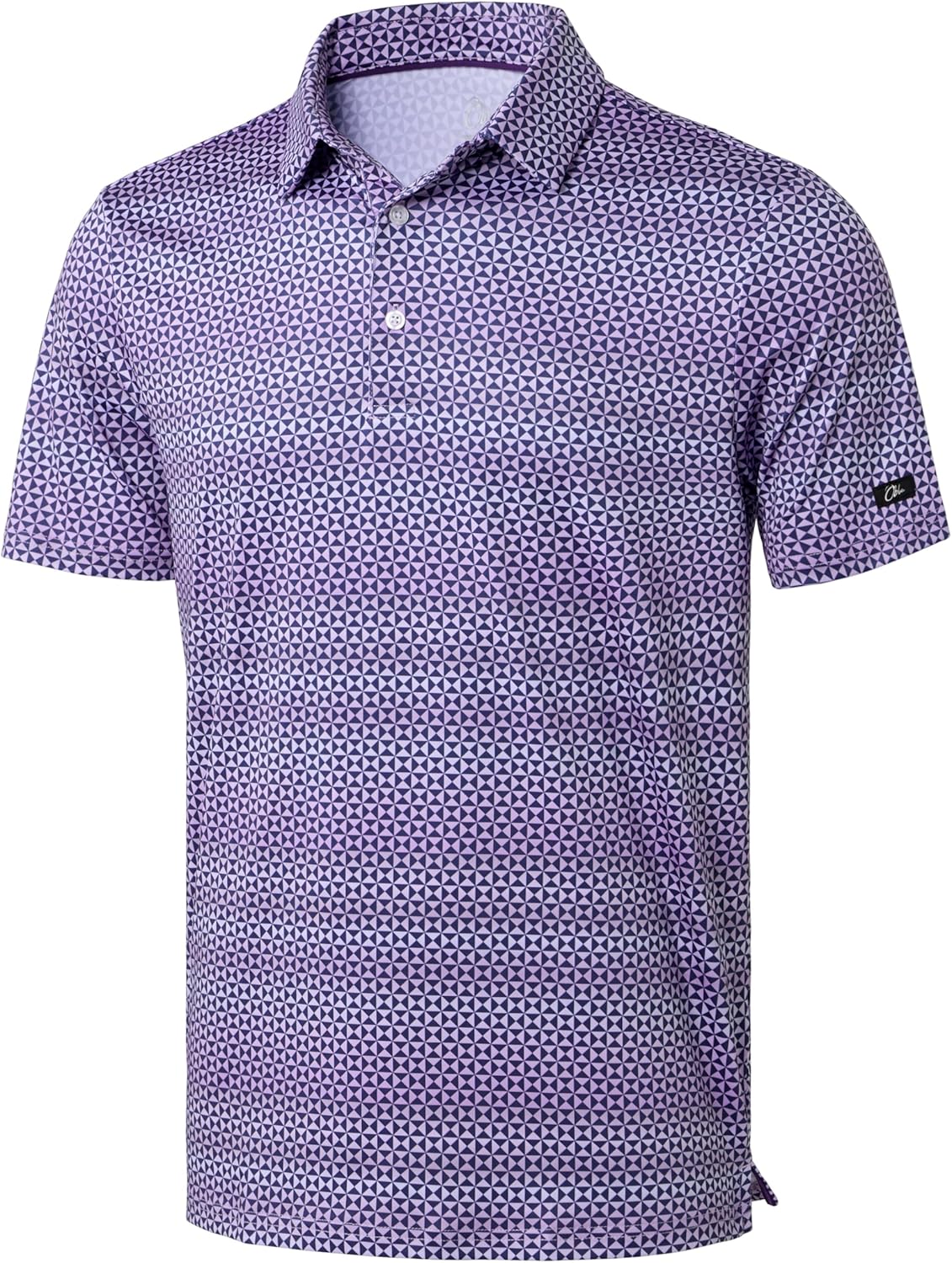 Mens Golf Polo Shirts Short Sleeve Dry Fit Performance Moisture Wicking Casual Print Collared Golf Shirts for Men Large Purple Square