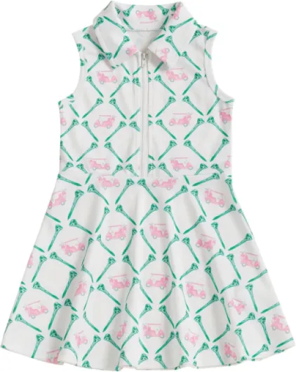 Kids Girls Golf Outfit Toddler Girl Sleeveless Golf Dress Summer A Line Polo Dresses Athletic Workout Clothes A Golf Dress White 5-6 Years