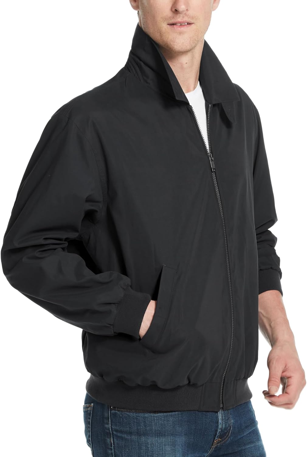 Men's Golf Jacket - Lightweight Windbreaker, Water-Resistant Microfiber Shell, Perfect for Golf & Casual Wear X-Large Black