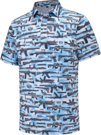 Mens Golf Shirt Moisture Wicking Dry Fit Performance Sport Short Sleeve Golf Polo Shirts for Men Camouflage 3X-Large