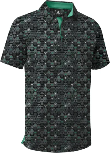 Men's Golf Shirts Short Sleeve Moisture Wicking Performance Print Patterns Casual Collared Golf Polo Shirt for Men Blackish Green X-Large