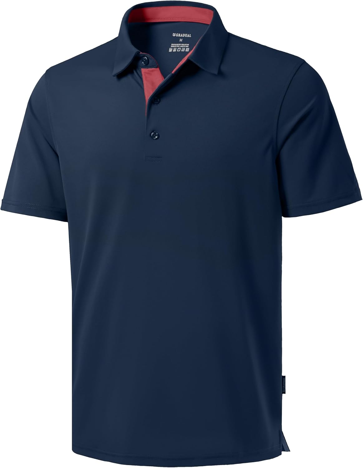 Men's Golf Shirts Dry Fit Moisture Wicking Performance Short Sleeve Collared Polo Shirts for Casual Athletic Business A-navy Large
