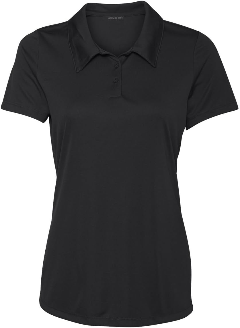 Women's Dry-Fit Golf Polo Shirts 3-Button Golf Polo's in 20 Colors XS-3XL Shirt Large Black