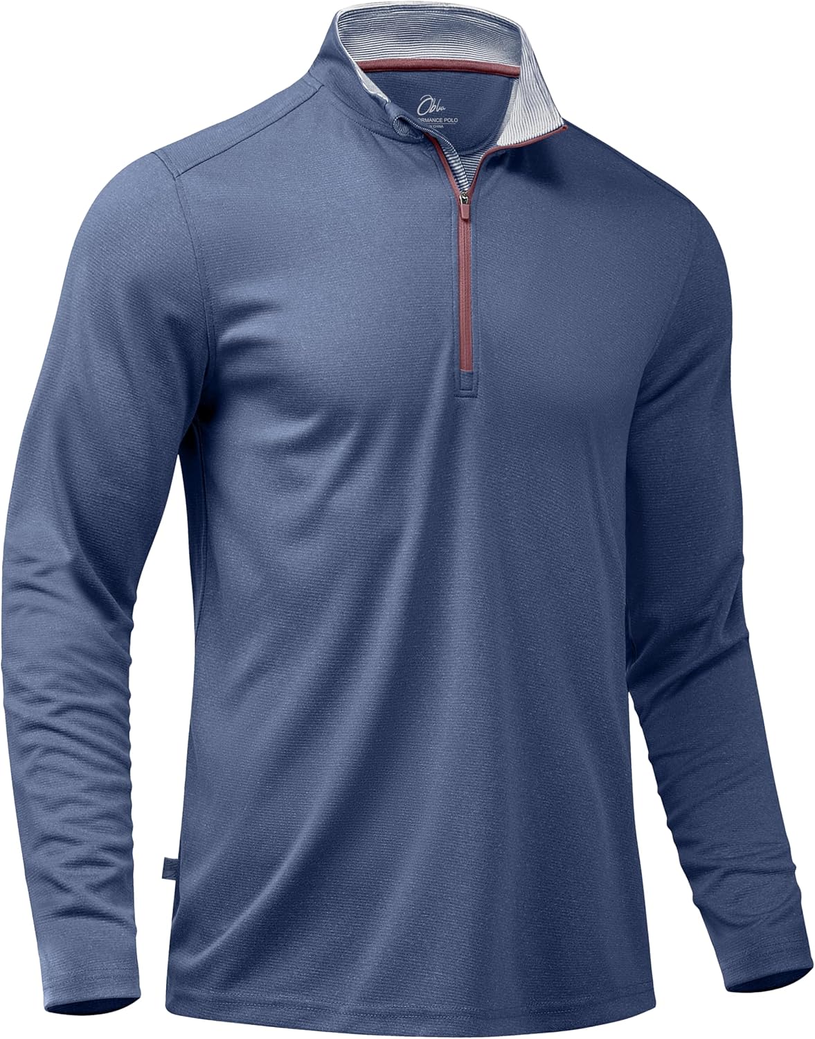 Golf Quarter Zip Pullover for Men Mock Neck Sweatshirt Lightweight Sun Protection Men's Long Sleeve Golf Shirt Deep Blue Melange X-Large