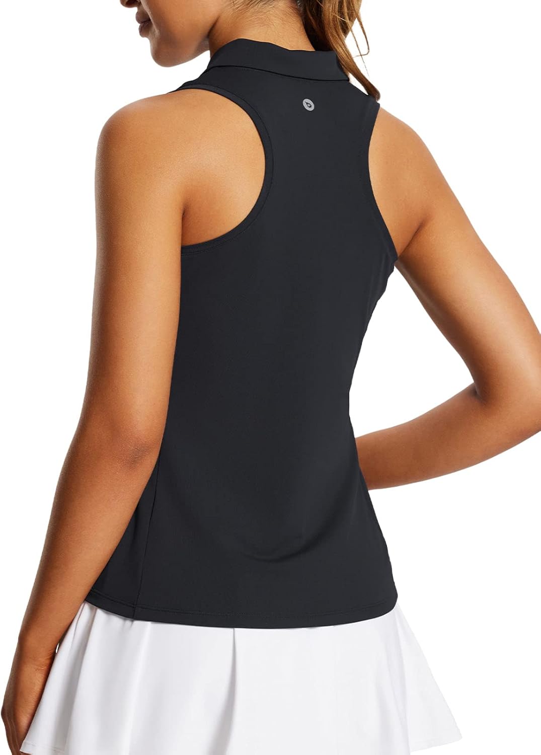 Women's Golf Shirts Tank Tops Sleeveless Tennis Polo Racerback with Collar Athletic Tanks Quick Dry Racerback Type Large Racerback-black