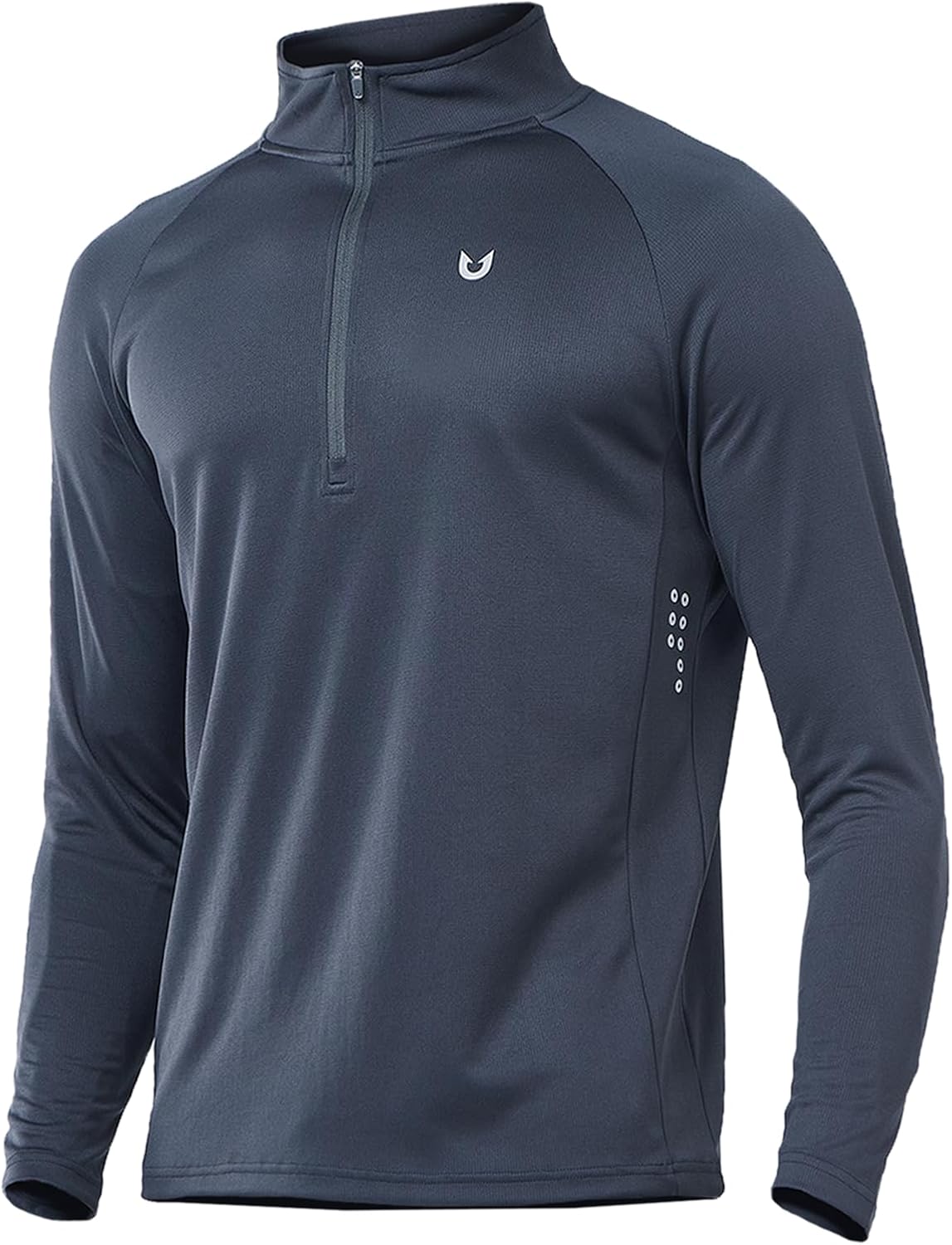 Quarter Zip Pullover Men Running Shirt Long Sleeve Moisture Wicking Quick Dry Athletic Workout Shirts X-Large Coolgrey