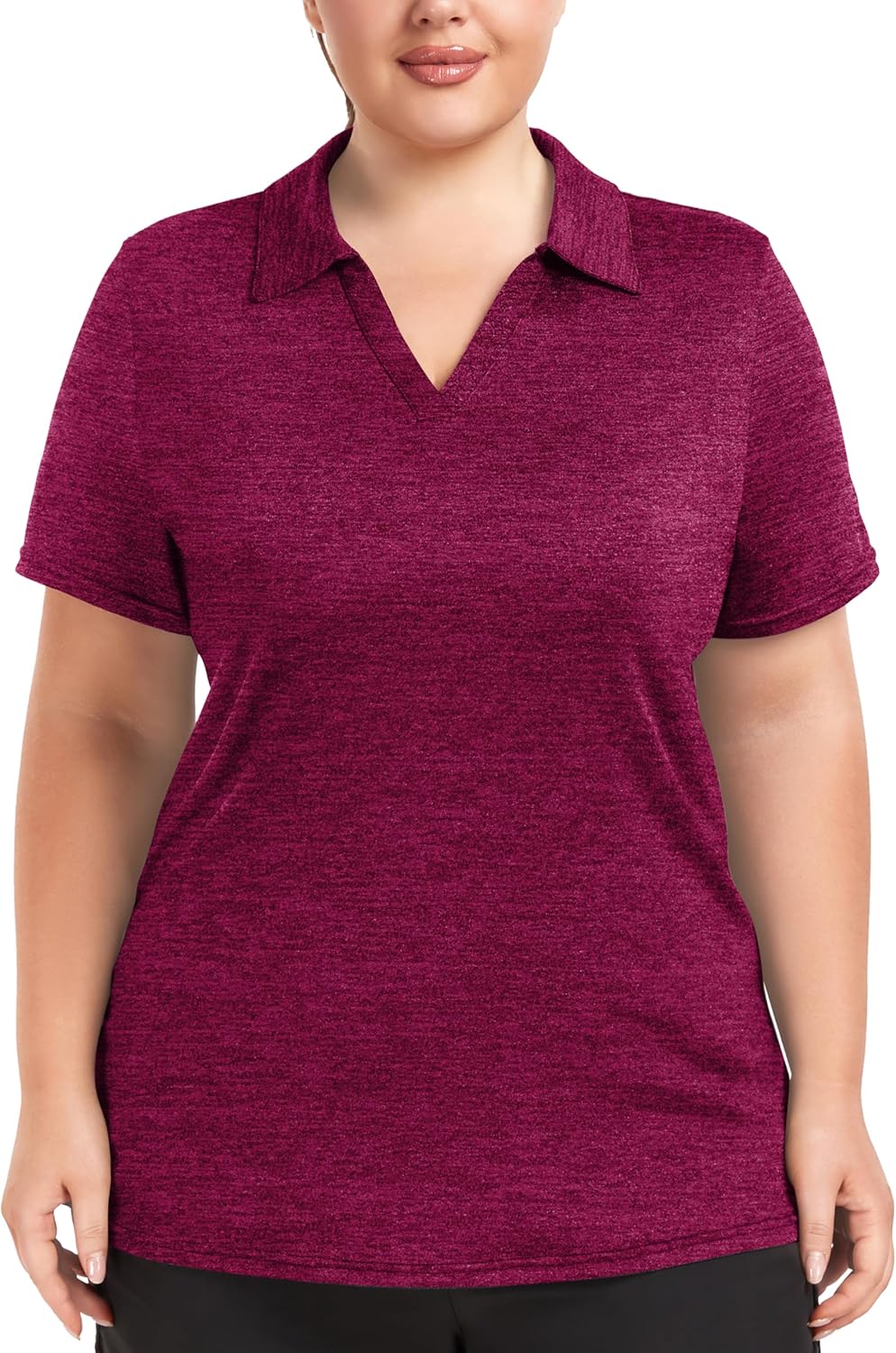 Plus Size Polo Shirts for Women Golf Shirts Moisture Wicking Short Sleeve Shirts Athletic Workout Tops 1XL-5XL Red 5X-Large Plus