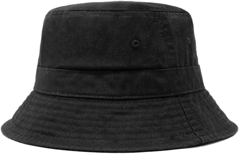 Hot Summer Bucket Hat - Trendy Cotton Sun Hat for Beach, Golf, Fishing - Fun Outdoor Vacation Boonie for Men and Women One Size Black