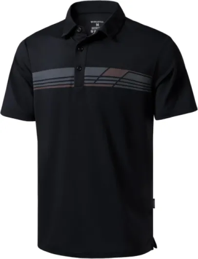 Men's Golf Shirts Dry Fit Moisture Wicking Performance Short Sleeve Collared Polo Shirts for Casual Athletic Business B-black Parallelogram Large
