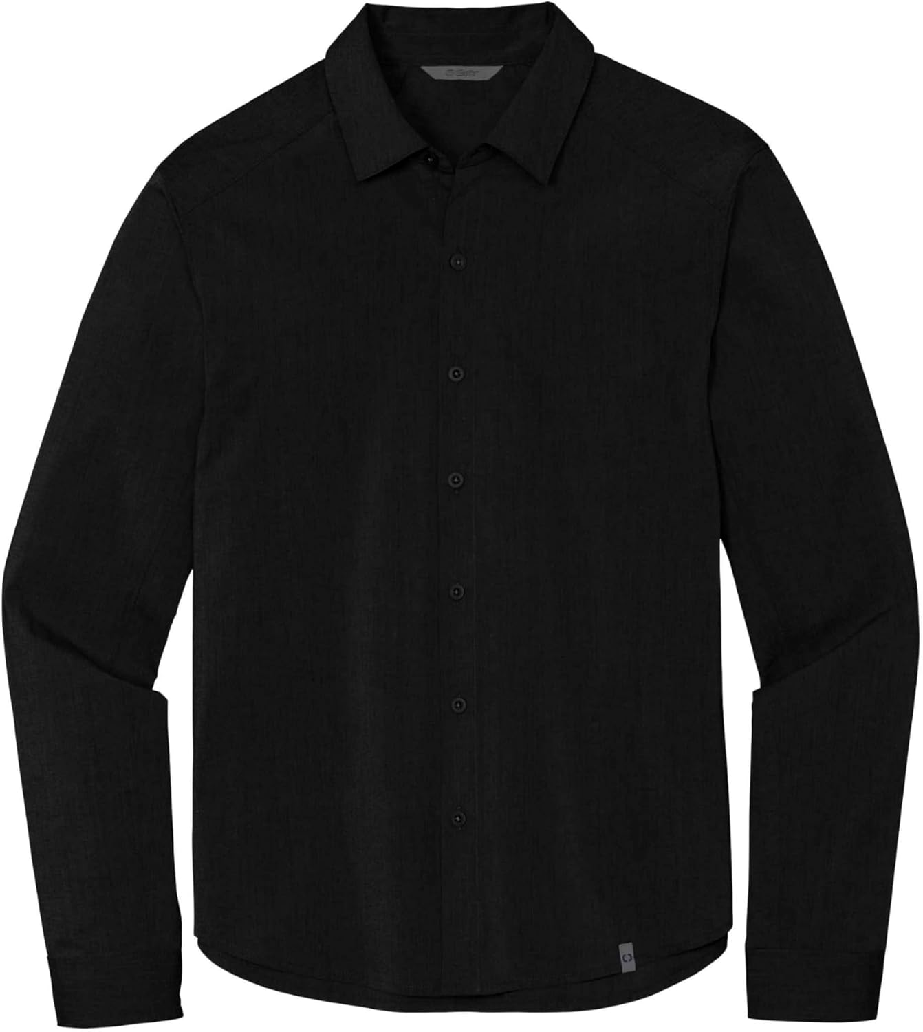 Unisex Commuter Woven Shirt - Long Sleeve Button Up Shirt for Men & Women, Business Casual Collared Top X-Large Blacktop