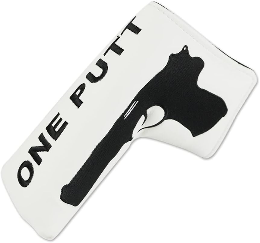 Golf Club Covers Blade Putter Cover Headcover Leather Magnetic Closure for Scotty Cameron Odyssey Taylormade Ping Gift for Men Women Golfer black gun